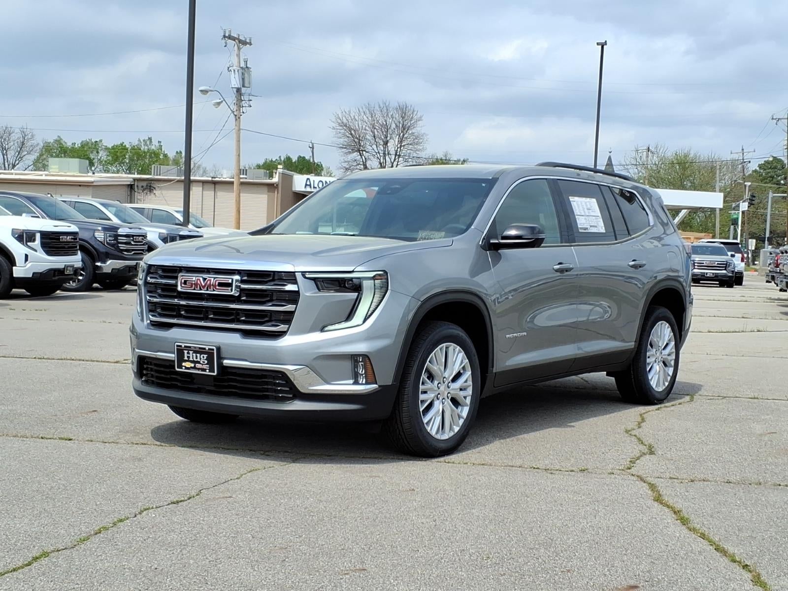 2026 GMC Acadia Elevation in Sterling Metallic — front three-quarter view