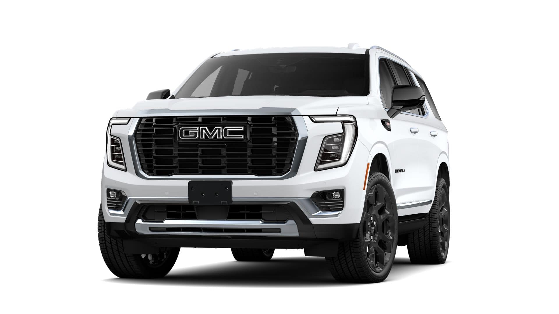 2026 GMC Yukon Denali in Summit White — front three-quarter view
