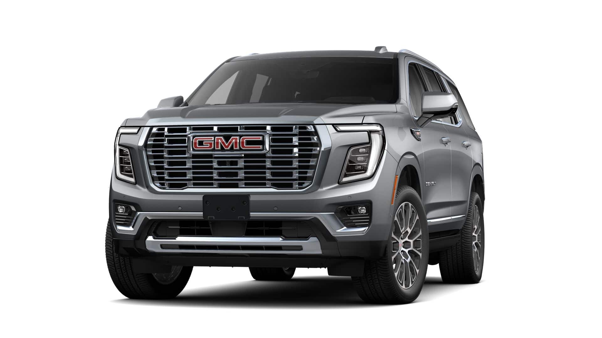 2026 GMC Yukon Denali in Sterling Metallic — front three-quarter view