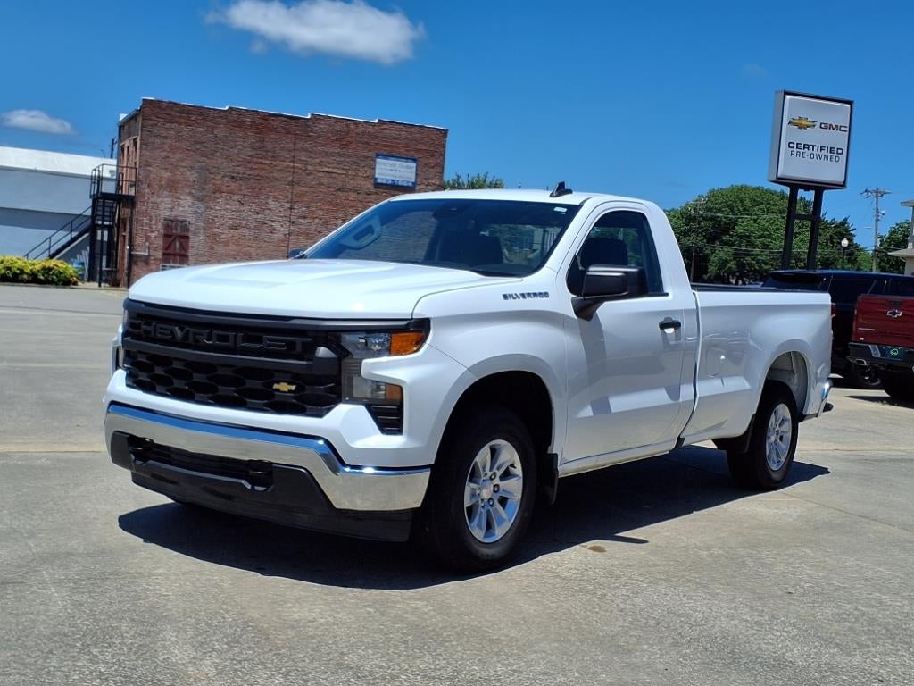 2024 Chevrolet Silverado 1500 WT in Summit White — front three-quarter view